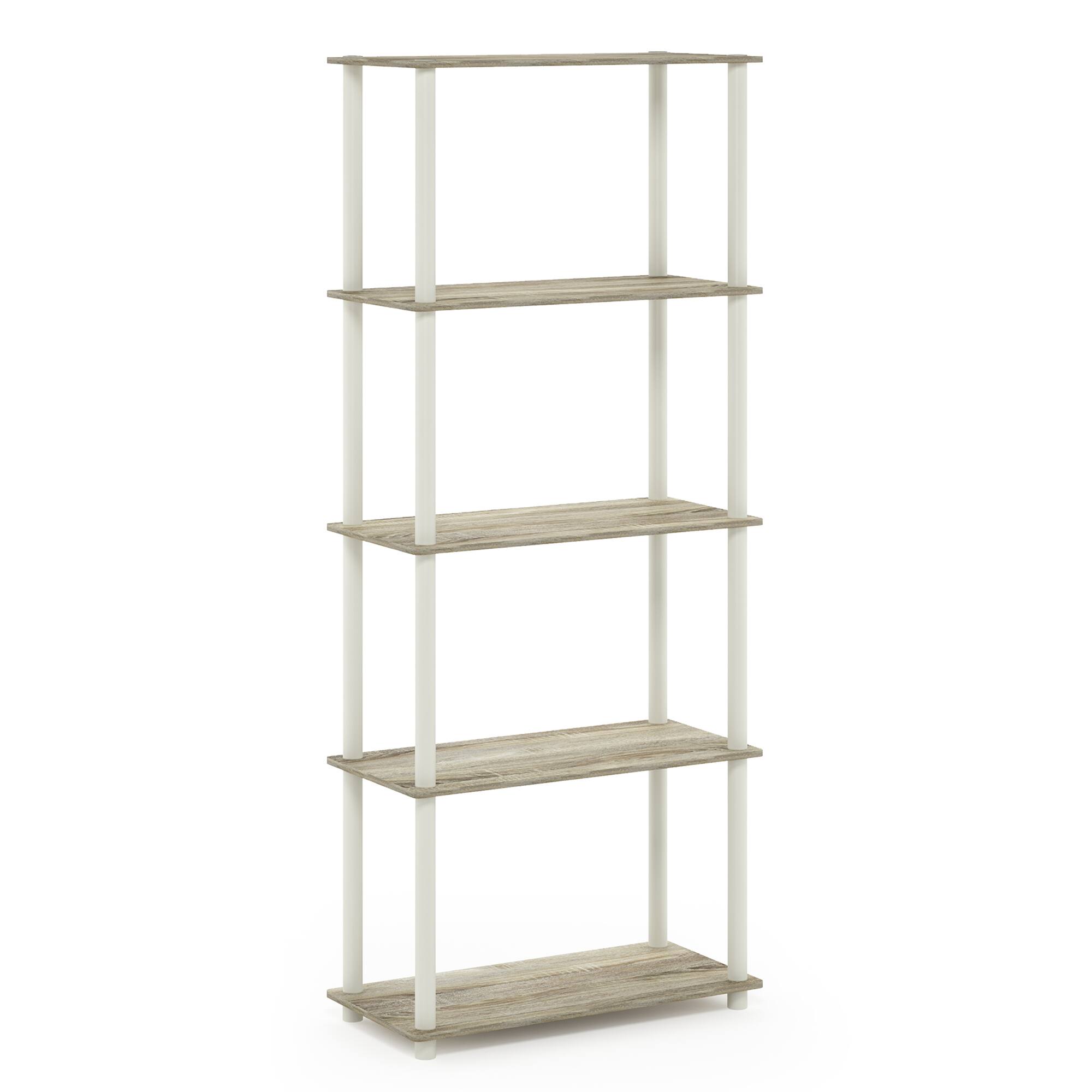 Alt View 5. HOMLUX - 5-Tier 57.4" Open Shelf Bookcase Compact Storage Bookshelf for Living Room Bedroom Office Sonoma Oak & White - Sonoma Oak & White.
