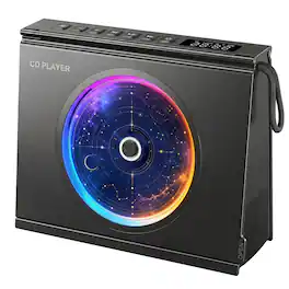 gueray - Portable CD Player Bluetooth 5.3, Hi-Fi Speaker,4000mAh BatteryY-03 Desktop CD music player for home - Black