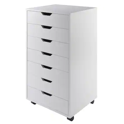 Front. Winsome Wood - Halifax 7-Drawer Mobile Cabinet - White.