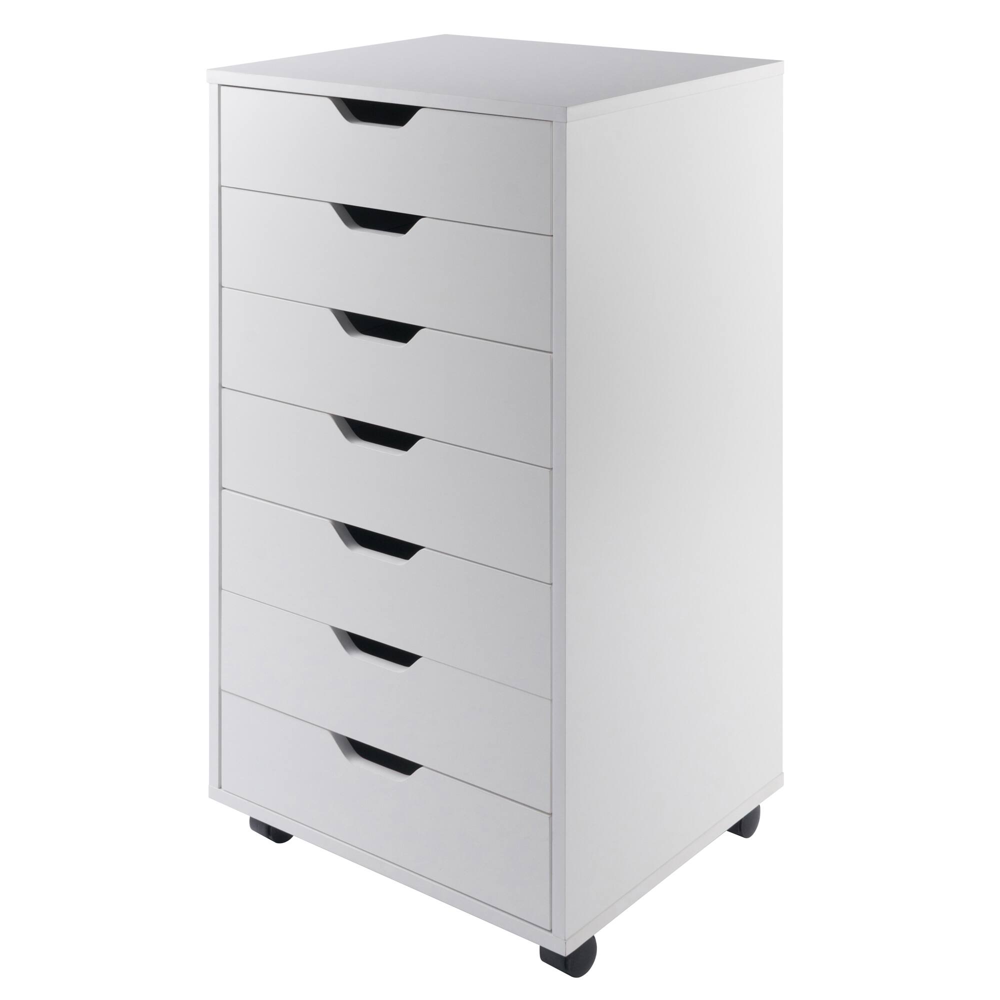 Front. Winsome Wood - Halifax 7-Drawer Mobile Cabinet - White.