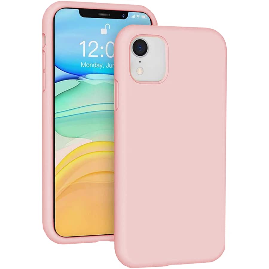 Entronix - Liquid Silicone Case for iPhone XR - Soft-Touch Protection - Light Pink