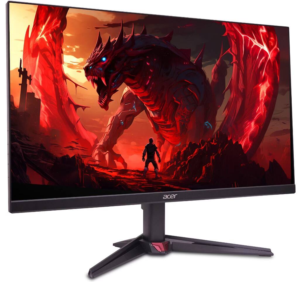 Left. Acer - Acer Nitro 27" FHD IPS Monitor, 0.5ms Response Time, 200Hz Refresh rate, HDMI, w/DKZ Hub & ErgoFlexy Single Mount Arm - Black.