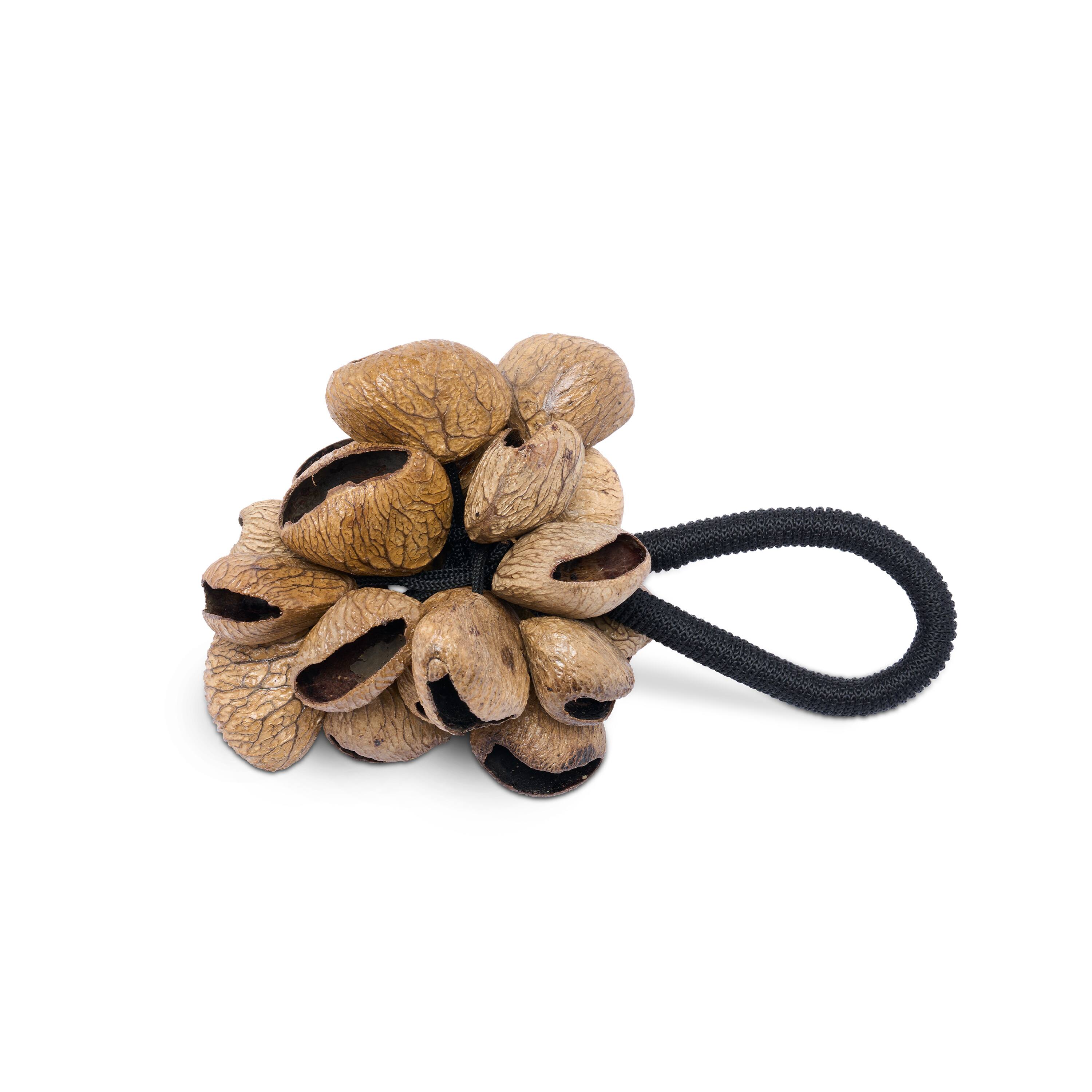 Angle. Latin Percussion - Pangi Nut Shaker Rattle with Handle.