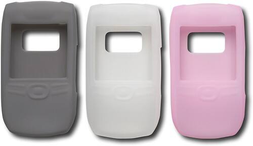 Front Standard. palmOne - Rubber Gel Skins for Treo 680 and Treo 750 Smartphones (3-Pack) - White/Gray/Pink.