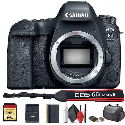 Canon EOS 6D Mark II
Canon R35-WSOMIs
Canon XC I
Canon 64GB
Canon EOS 6D Mark II Strap