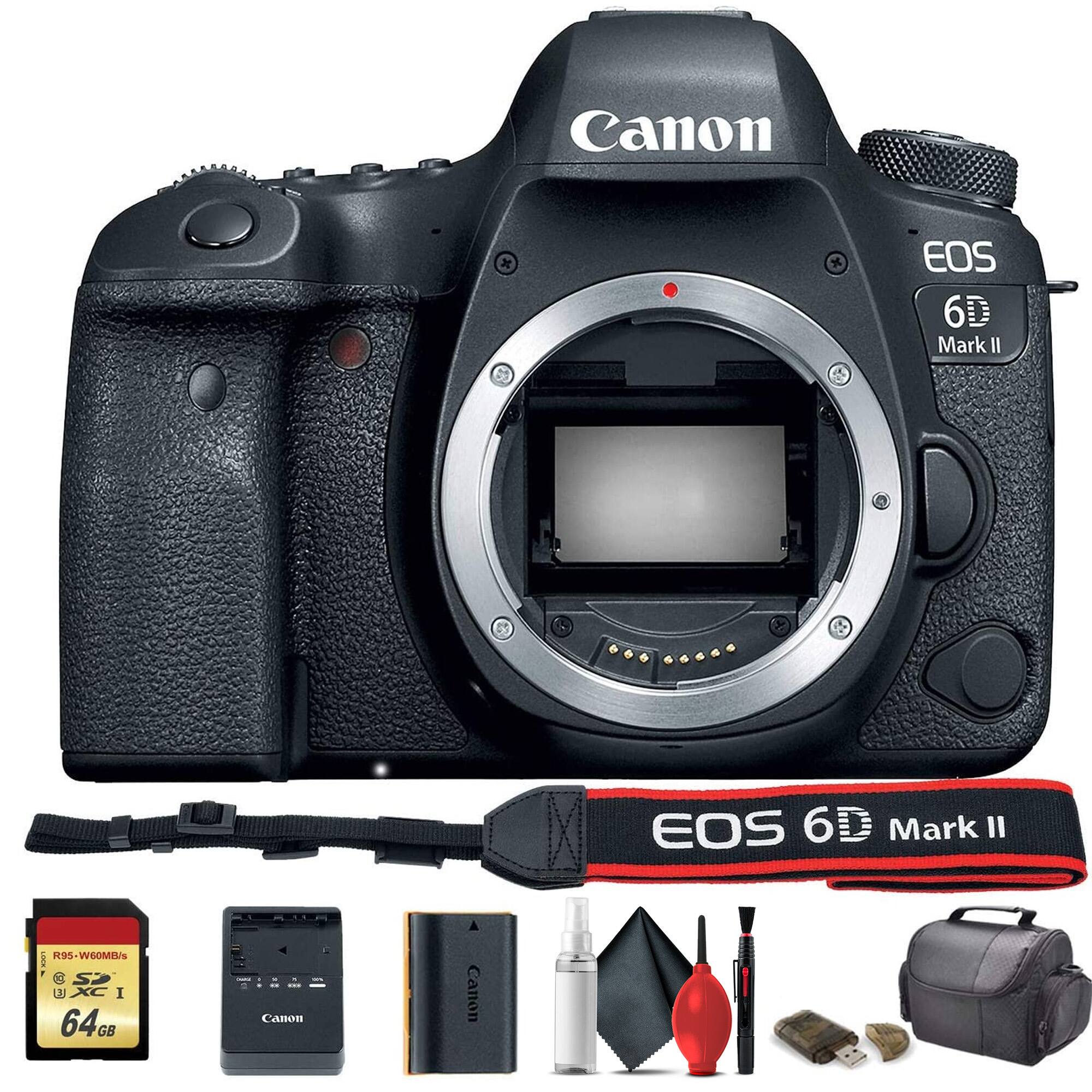 Canon EOS 6D Mark II  
Canon R35-WSOMIs  
Canon XC I  
Canon 64GB  
Canon EOS 6D Mark II Strap