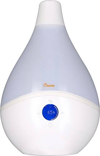 Crane - 1.5 Gal. Smart Ultrasonic Cool Mist Humidifier - White-Front_Standard 