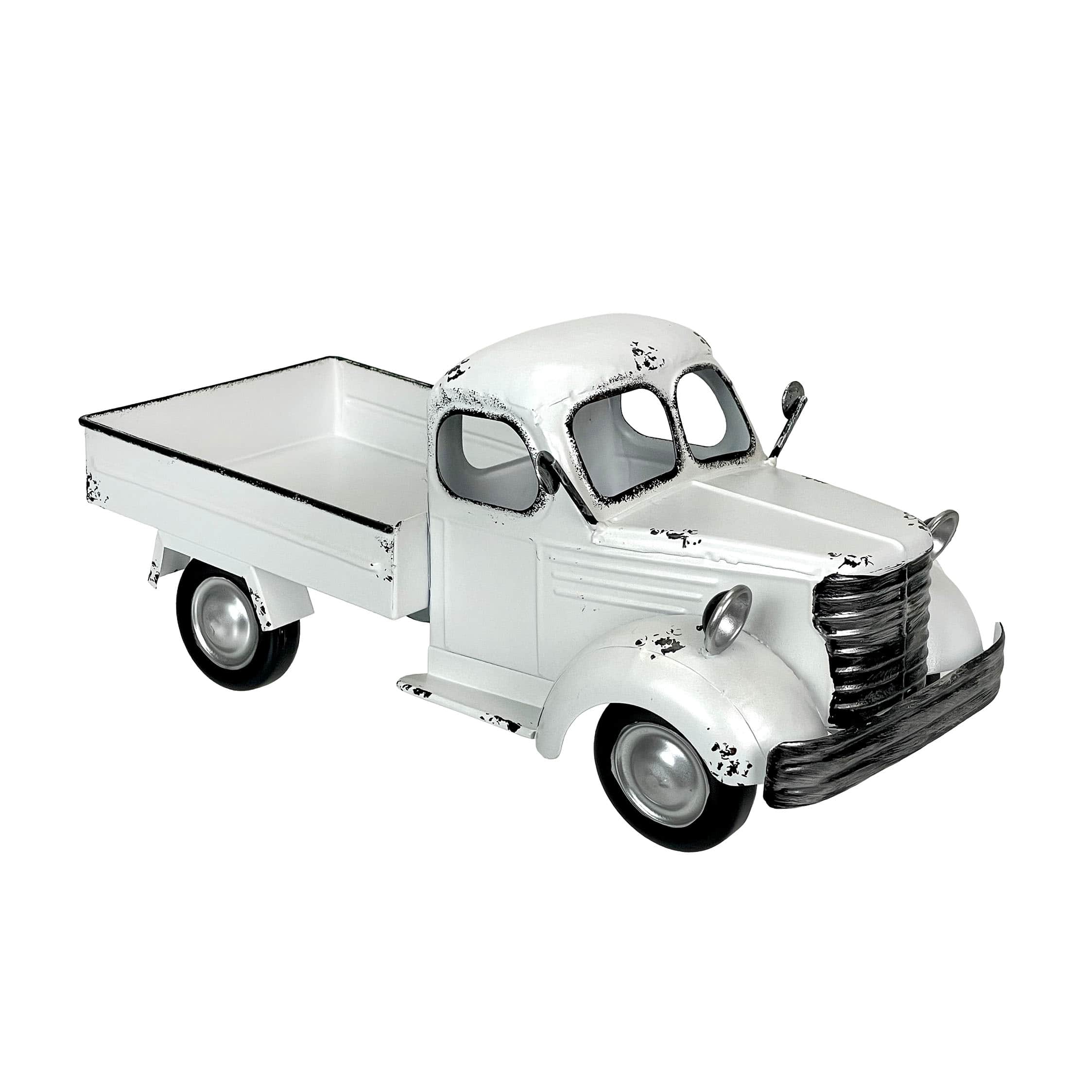 "Zeckos - 14"" Weathered Metal Truck Planter – Vintage Farmhouse Decor, No Drain Hole - White" price history on PriceWatchPro