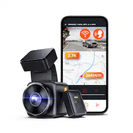 Vantrue - E1 PRO 4K 60FPS HDR Dashcam, STARVIS 2, Night Vision, Parking Mode, Voice Control, 5GHz Wi-Fi&GPS, Mobile App - Black