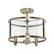 Front. Lalia Home - 3 Light Semi-flushmount Glass and Metallic Accented - Antique brass.