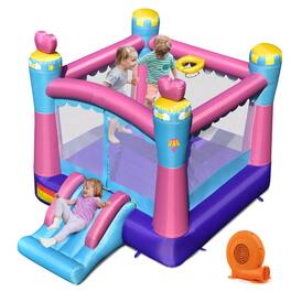 Gymax - Inflatable Bounce House 3-in-1 Princess Theme Inflatable Castle w/ 680W Blower