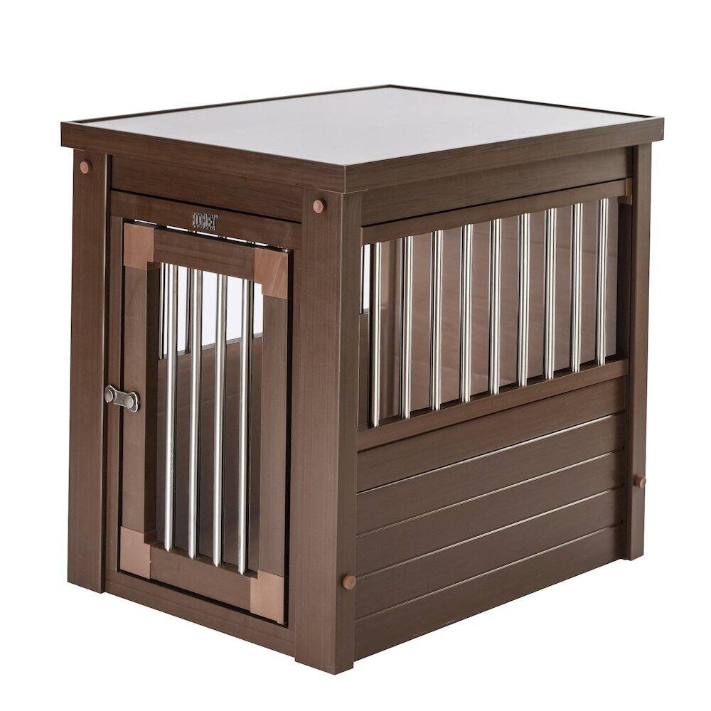 Alt View 1. New Age Pet - ECOFLEX Dog Crate End Table - Russet Small.