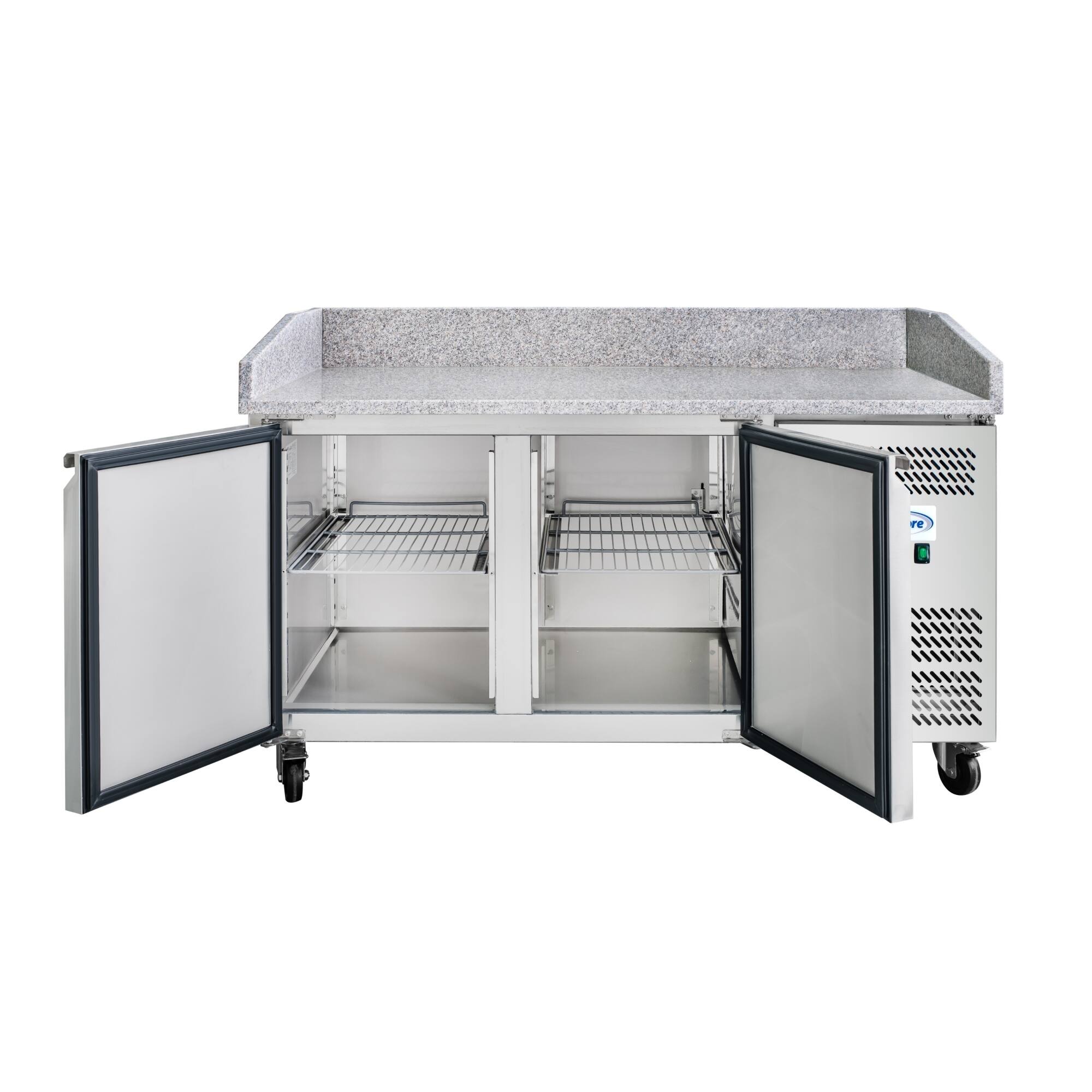 Alt View 8. Koolmore - 59 in. Commercial Refrigerated Granite Top Pizza Prep Station in Stainless Steel (KM-RPPS-2D59-GRT) - Stainless-Steel.