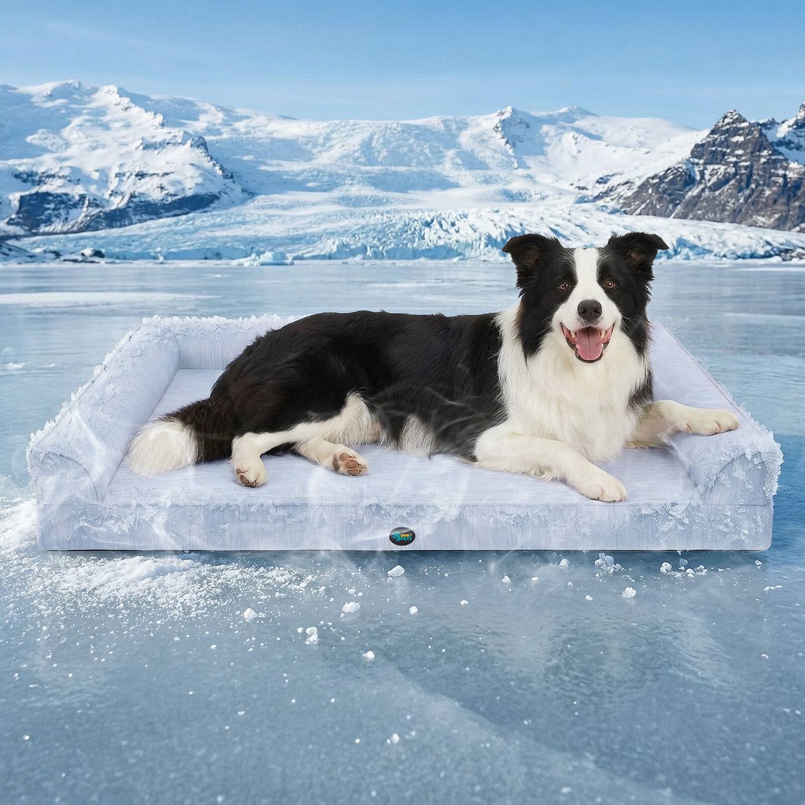 Alt View 1. Ownpets - Cooling Orthopedic Dog Bed with Removable Washable Cover for Large Dogs - Blue Gray.