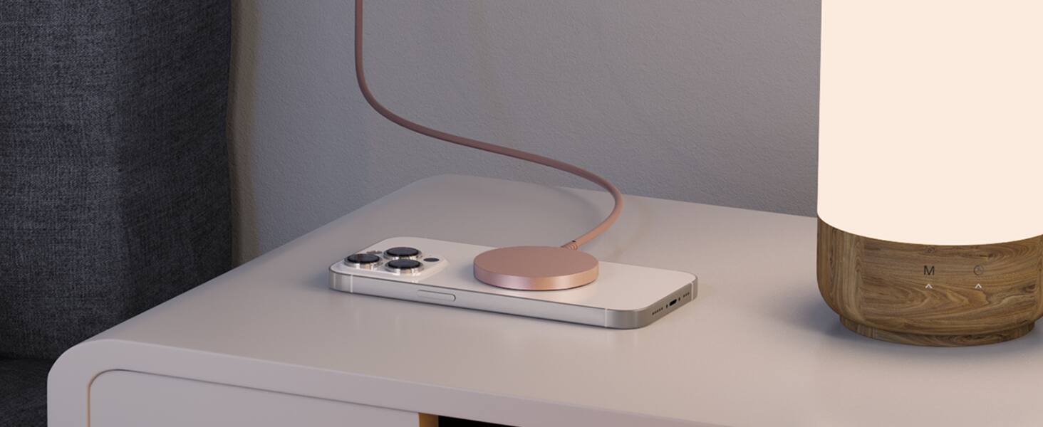 Alt View 8. Core Tech - Magnetic Wireless Charging Pads with USB-C Cables and USB-A Adapters, 2-Pack - Rose Gold.
