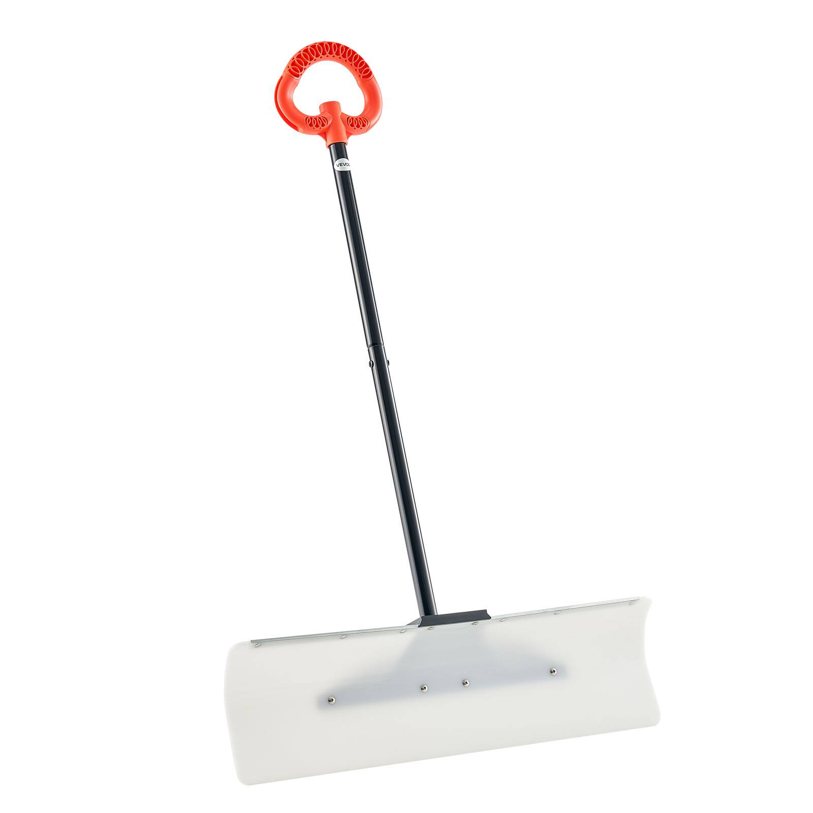 Front. VEVOR - Snow Pusher Shovel, 30 in Outdoor Snowplow Shovel with Ergonomic Grip, HDPE Plastic Blade,Shovels with Segmented Handle - White, orange, black.