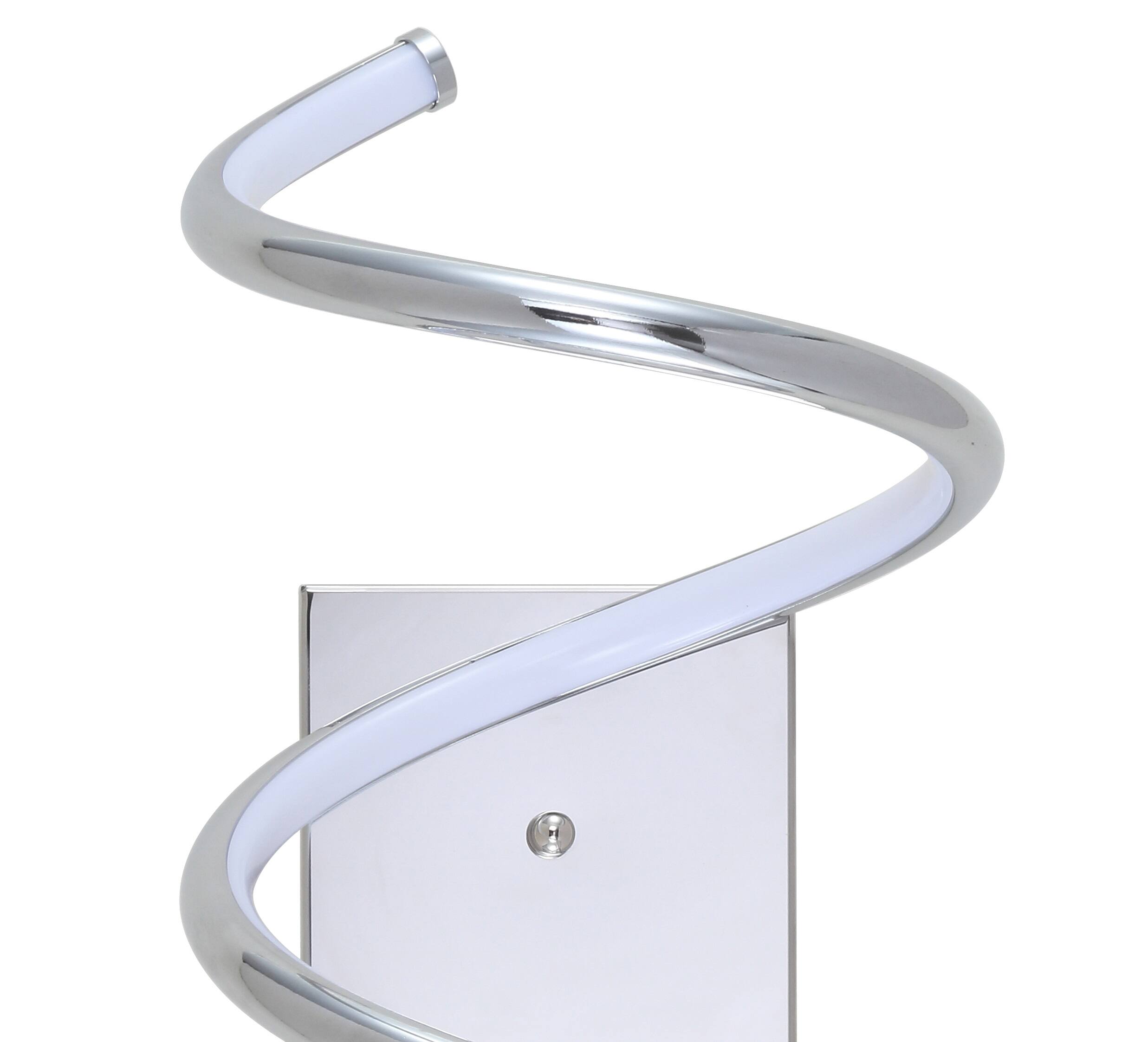 Alt View 4. Jonathan Y - Scribble 7" Modern Metal Integrated LED Vanity Light Sconce, Chrome - Chrome.