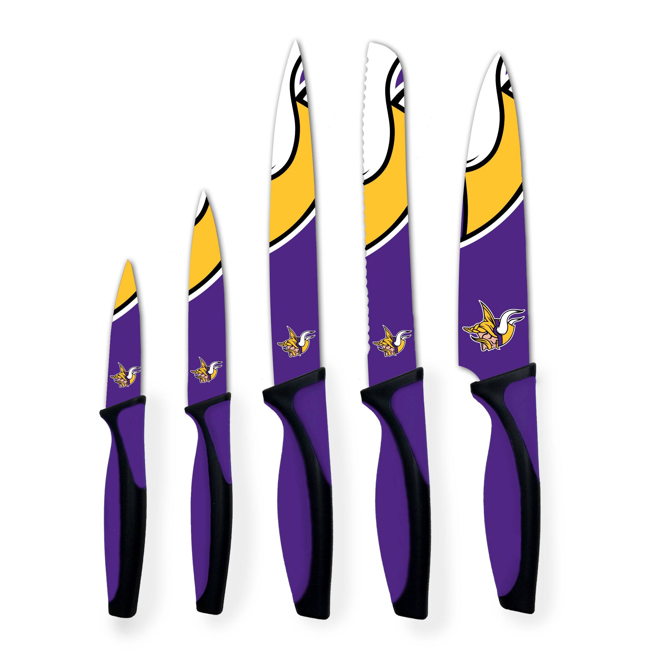 Alt View 1. Woodrow - Minnesota Vikings 5-Piece Stainless Steel Cutlery Knife Set - Multicolor.