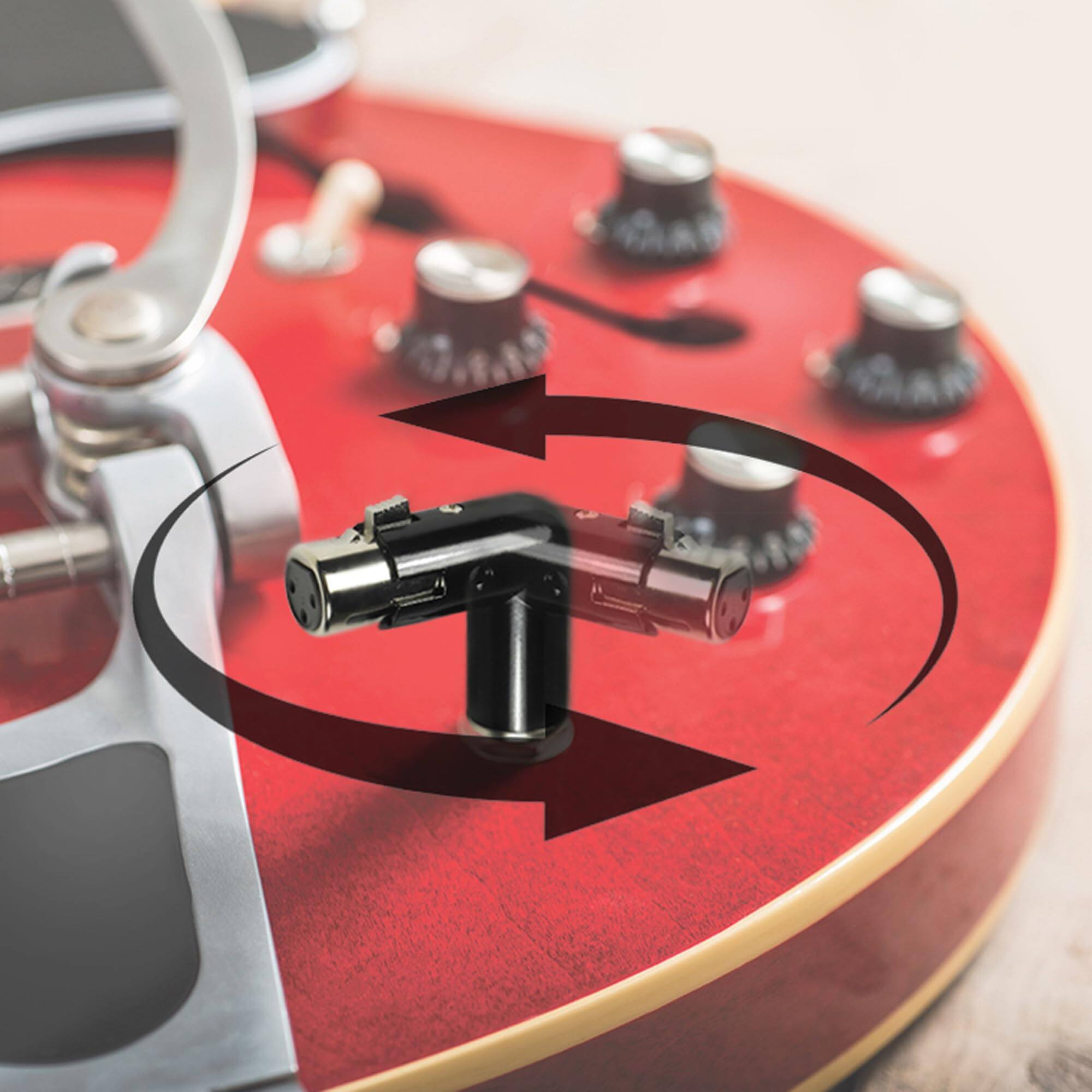 Alt View 1. HQRP - 2-Pack Adjustable 3-Pin XLR Female to 1/4 in TS Male Right-Angle Audio Adapter - Black.