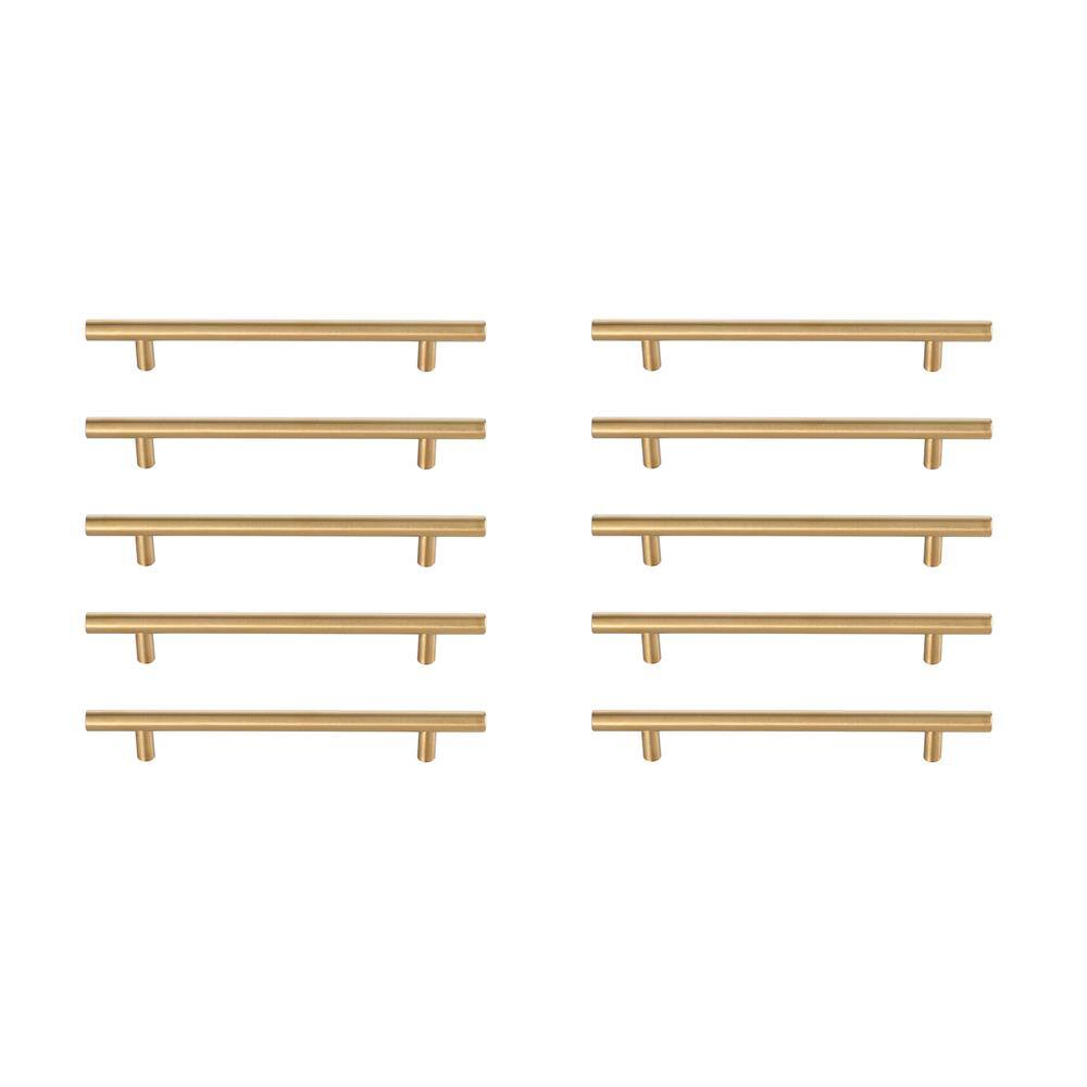Alt View 2. Elegant Decor - Quinn 6-5/16" Center to Center Brass Bar Pull Multipack (set of 10) - Brass.