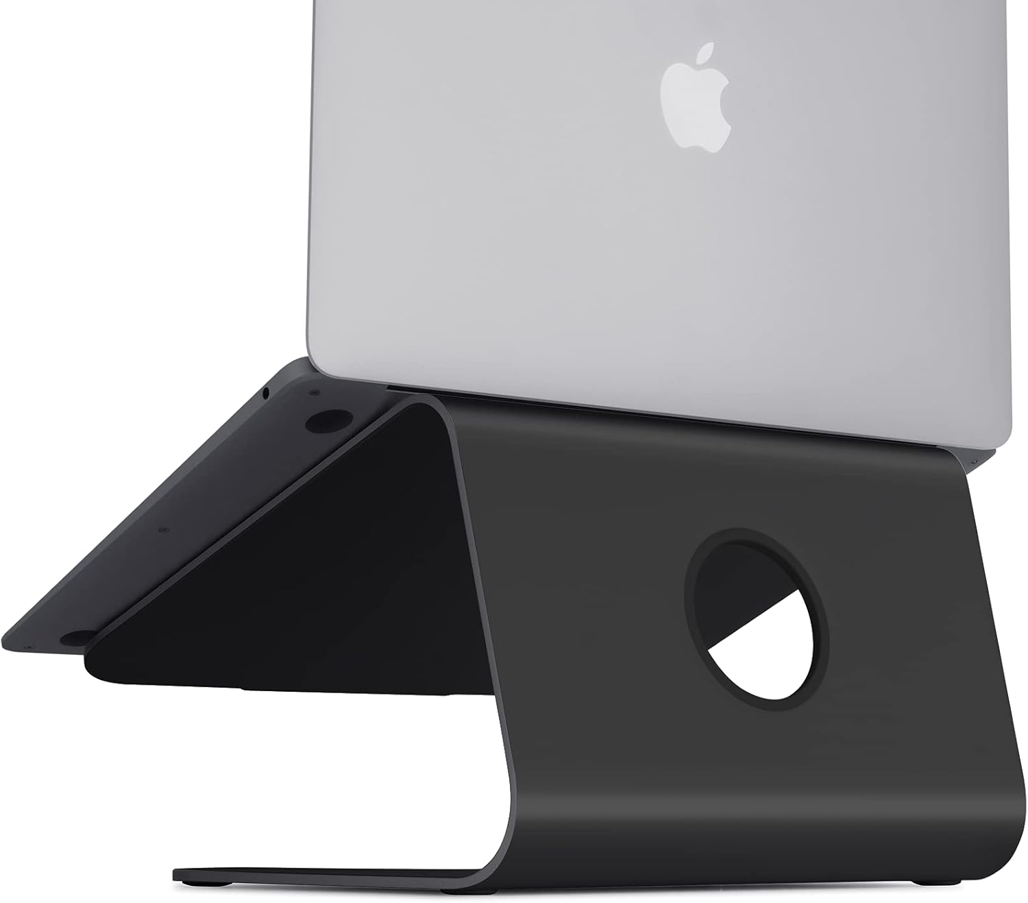 Left. ACJPR - Aluminum Laptop Stand, Ergonomic mStand Riser for Desk, Black - black.