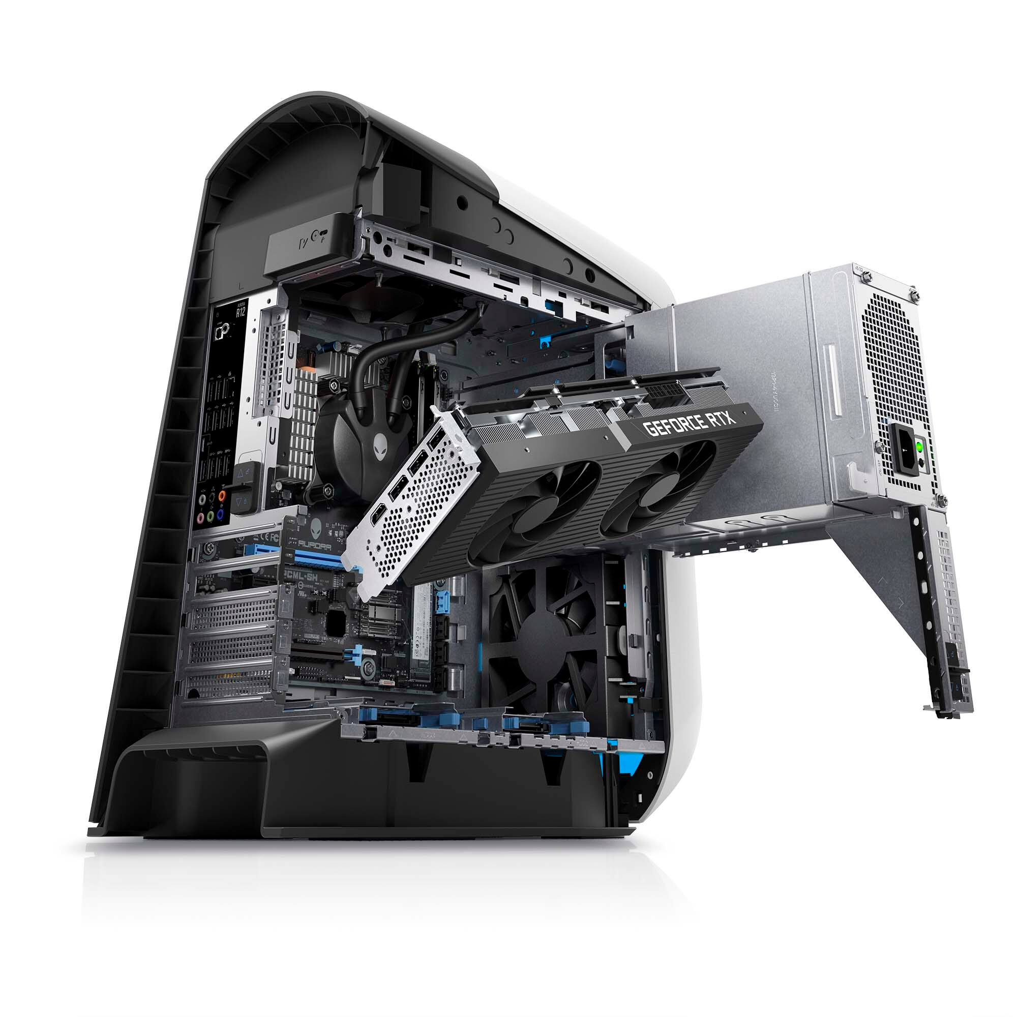 Left. Alienware - Aurora R12 Gaming Desktop - Intel Core i7-11700F - 16GB Memory - NVIDIA GeForce RTX 3070 - 1TB HDD + 256GB SSD - Lunar Light.