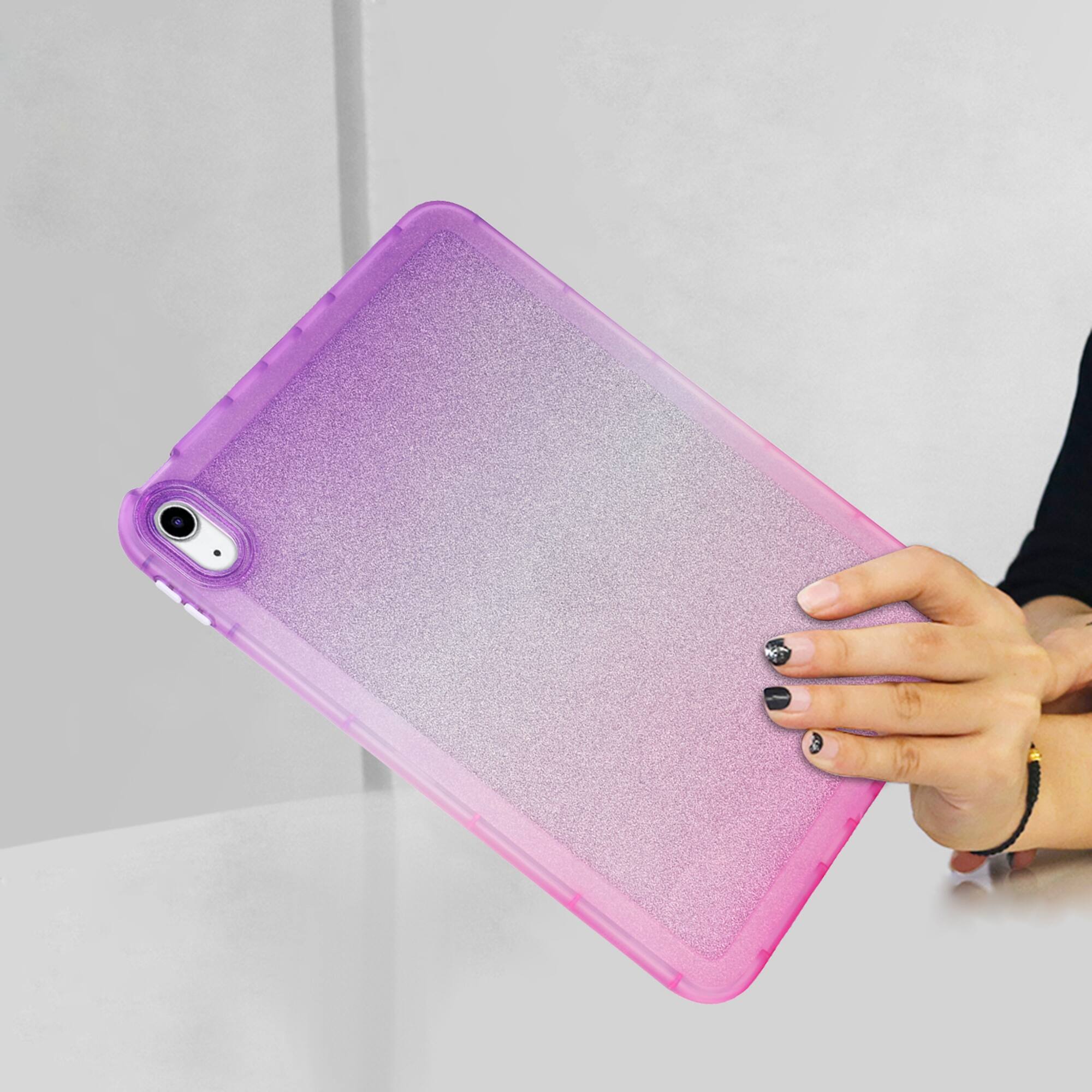 Alt View 3. Dteck - Glitter Case for iPad (A16) 11th Generation 11" 2025/iPad 10th Gen 10.9", Shockproof Gradient TPU Back Cover - Purple Red.