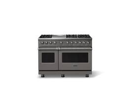 Viking - Pro 5 Series 7.3 Cu. Ft. Freestanding Sealed 6B LP Dual Fuel Convection Range/Griddle - Damascus Gray - Damascus Gray