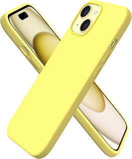 Ornarto - Compatible with iPhone 15 Case 6.1", Slim Liquid Silicone 3 Layers Full Covered Protective Cover - Lemon Yellow