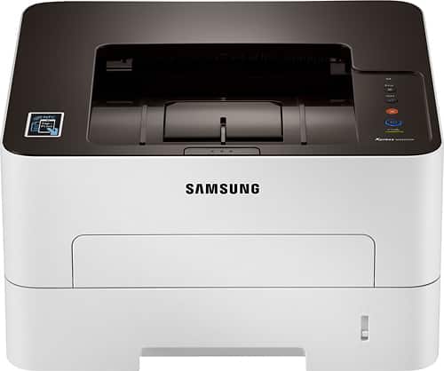 Samsung - M2835DW Xpress Network-Ready Wireless Black-and-White Laser Printer - White/Black - Larger Front