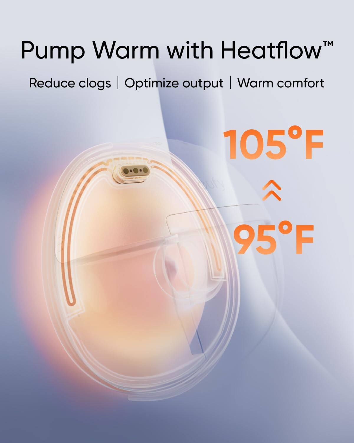 TM Pump Warm with Heatflow
Reduce clogs | Optimize output | Warm comfort
105°F
95°F