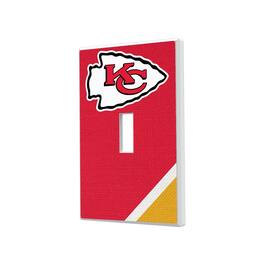 Keyscaper - Kansas City Chiefs Diagonal Stripe Single Toggle Light Switch Plate - Multicolor