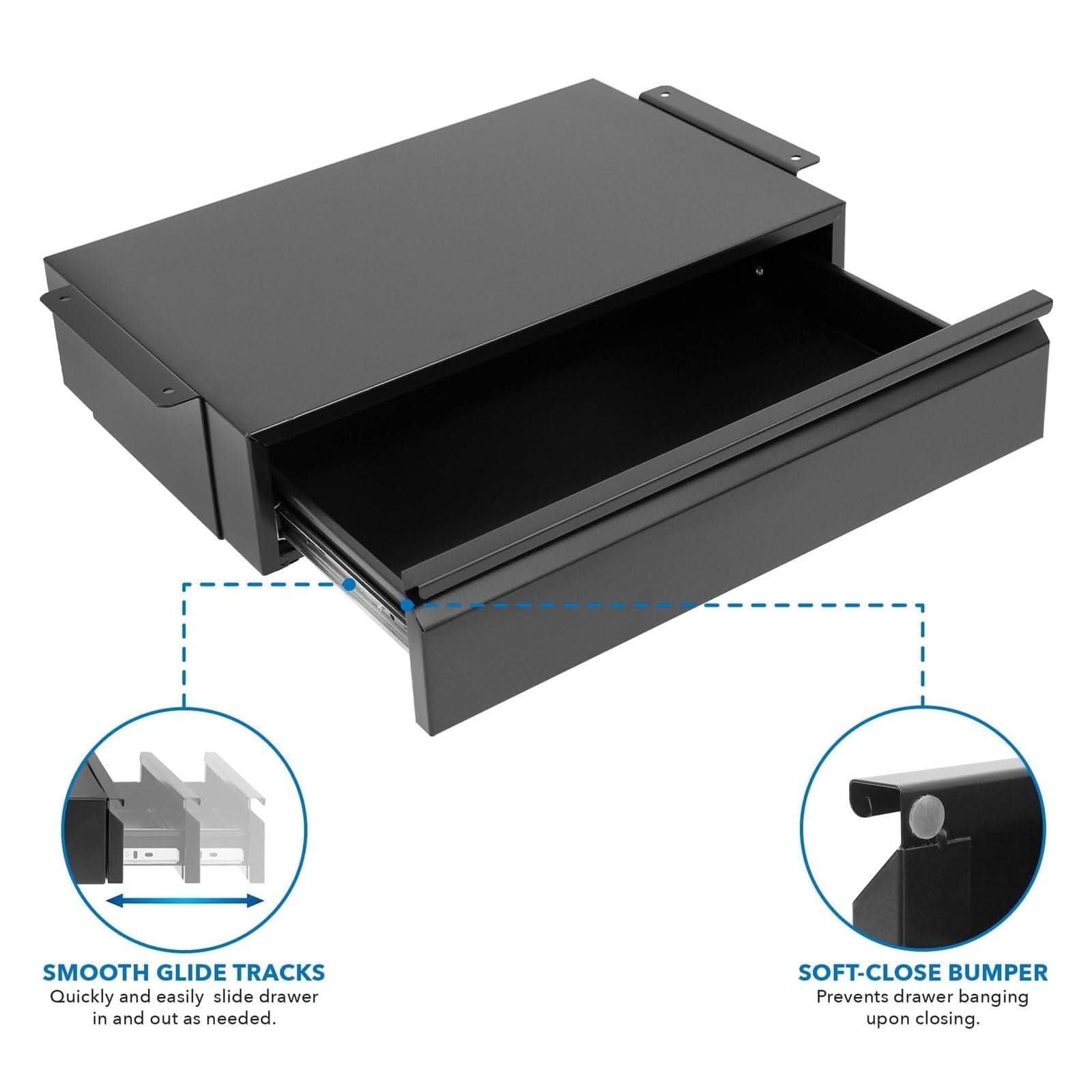 SMOOTH GLIDE TRACKS  
Quickly and easily slide drawer in and out as needed.  

SOFT-CLOSE BUMPER  
Prevents drawer banging upon closing.