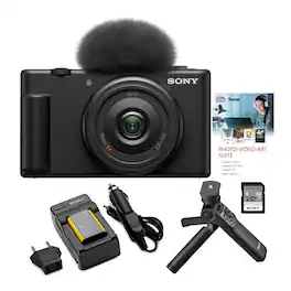 Koah - Sony ZV-1F Vlog Camera for Content Creators and Vloggers (Black) Bundle