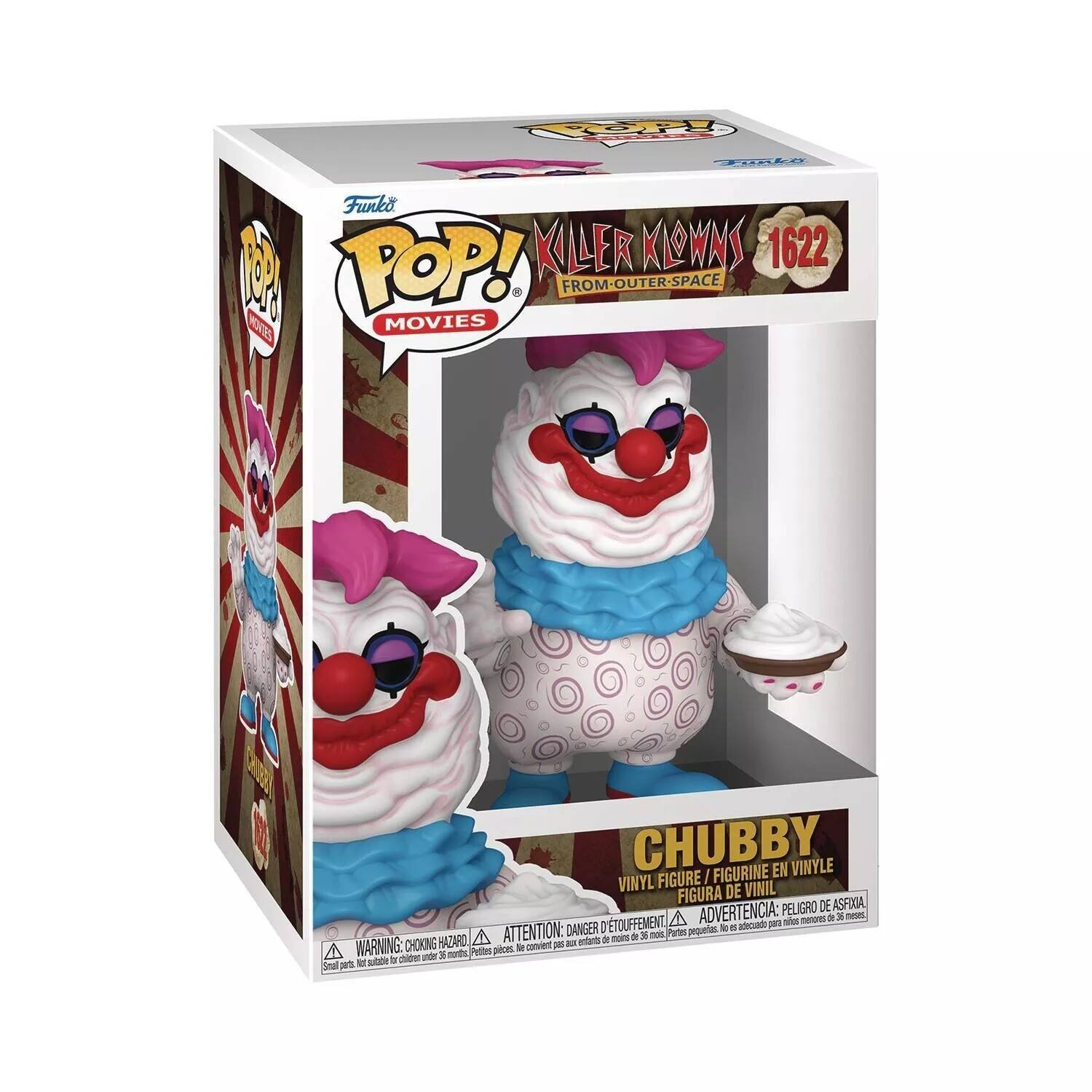 F FORLR Funko POP! KILER KLOWNS 1622 M MOVIES FROM-OUTER-SPACE OUTER SPACE MOE CHUBBY FIGURINE EN VINYLE VINYL FIGURE I FIGURA DE VINIL PELIGRO DE ASFIXA A ADVERTENCIA: p wce - -I 3 nese ATTENTION: DANGER D'TOUFFEMENT Puta pequeries - . adeoued A - a 1 HAZARO - Wals dI A WARNING: CHOKING Petites piices - canvient E -H unde 28 mort - stbe a Smal J%