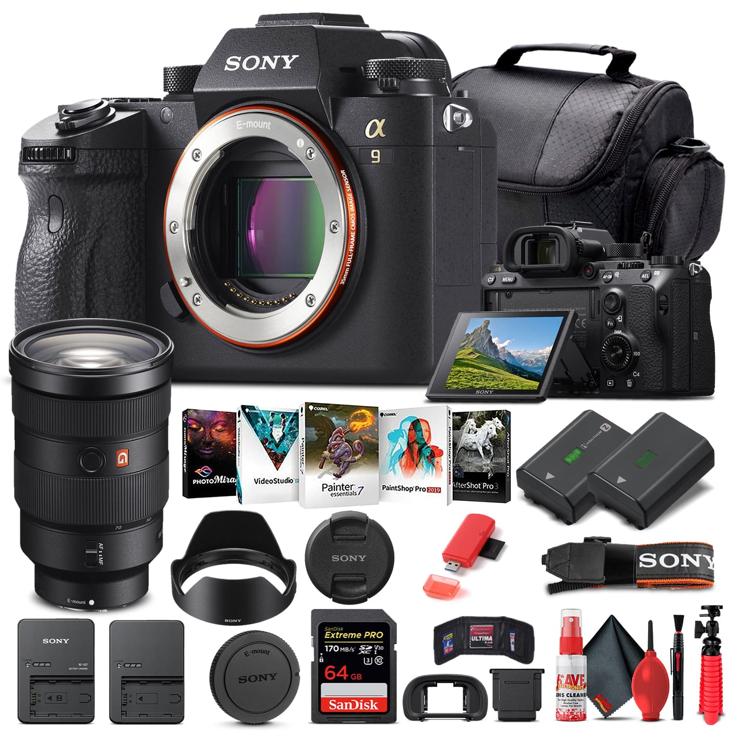 Alpha a9 Mirrorless Camera W/ Sony FE 24-70mm Lens - Basic Bundle