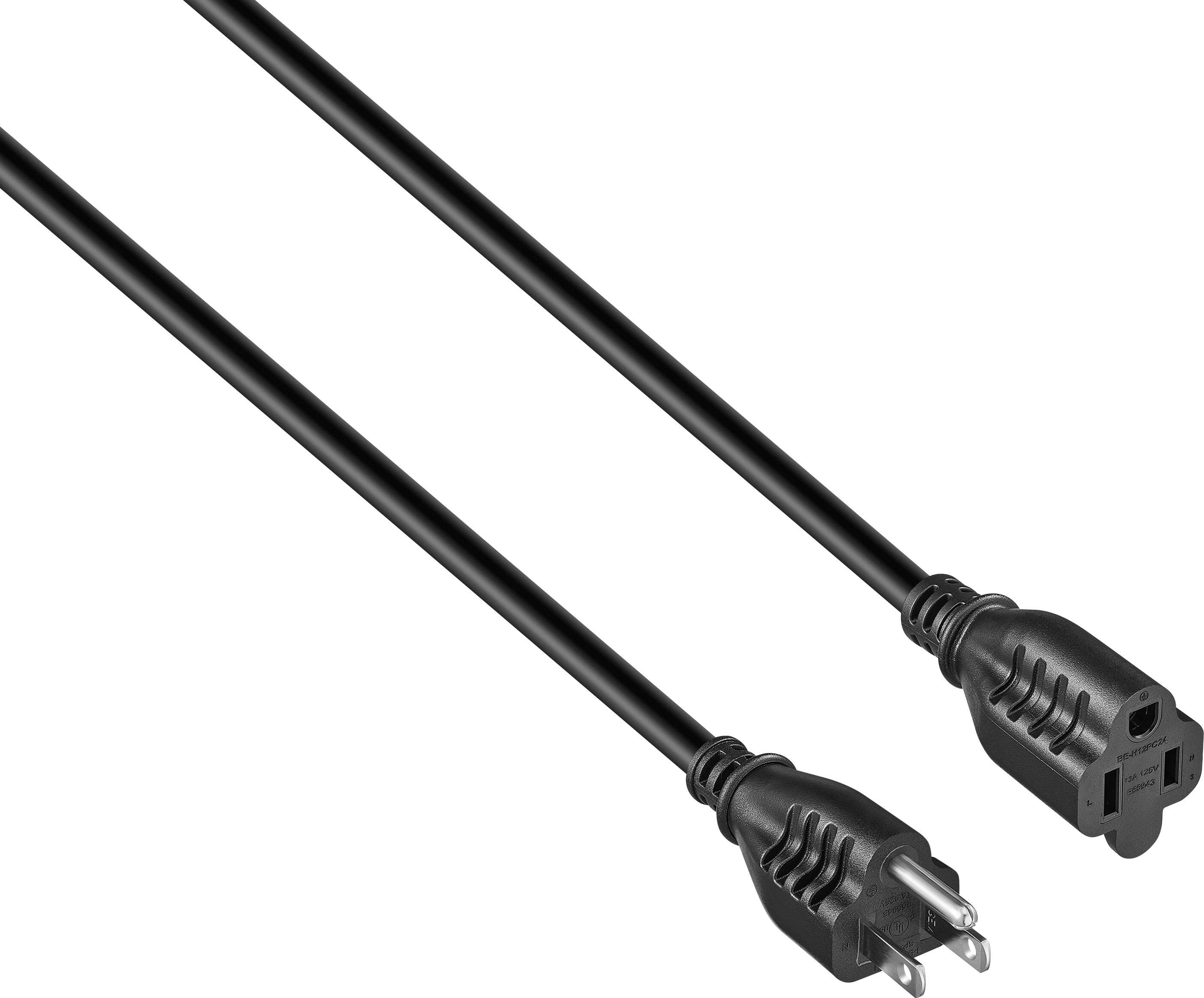 Angle. Best Buy essentials™ - 12’ 16ga Indoor/Outdoor Extension Power Cord - Black - Black.