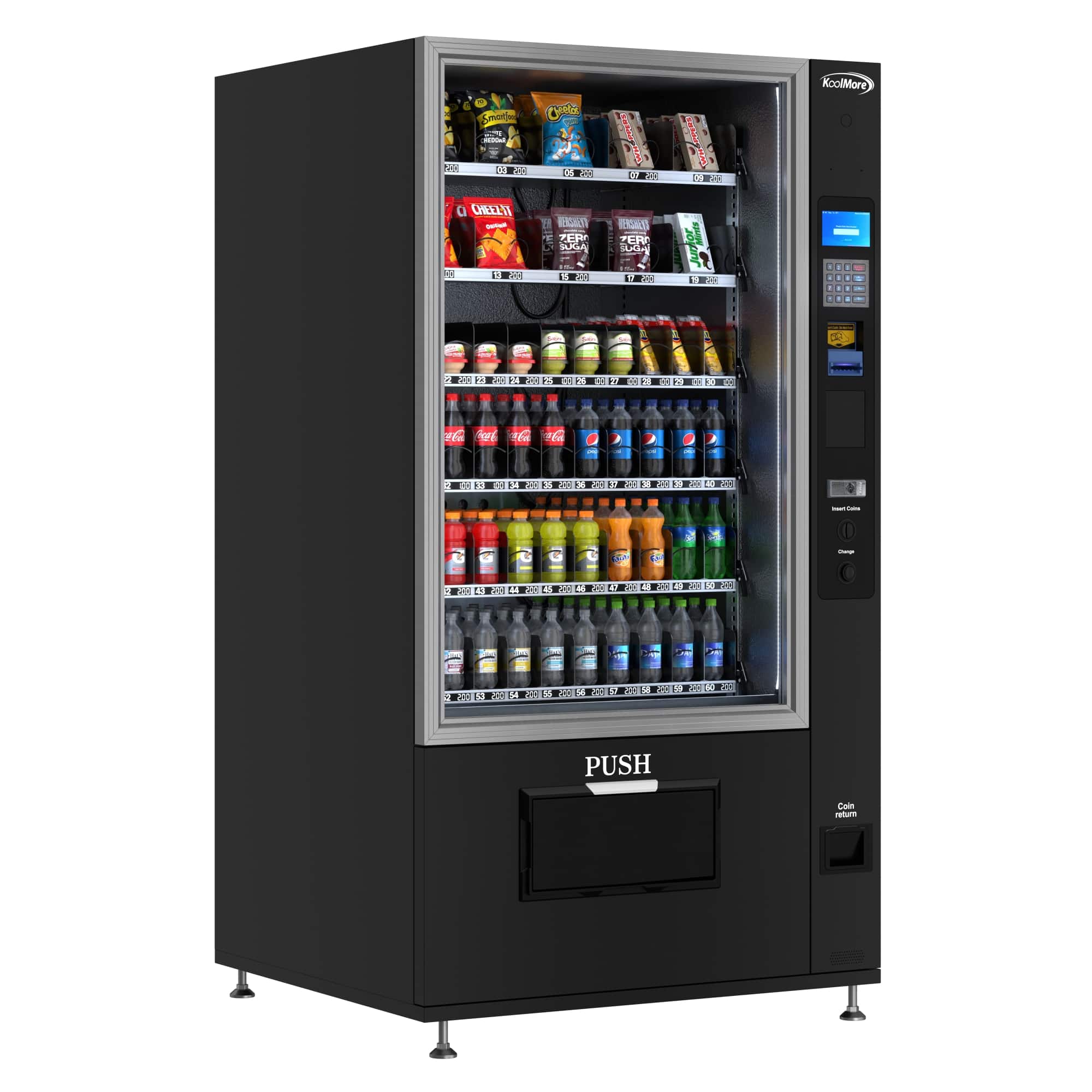 Koolmore - Refrigerated Snack and Drink Vending Machine with 60 Slots and Bill Acceptor (KM-VMR-40-B) - Black