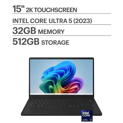15" 2K TOUCHSCREEN
INTEL CORE ULTRA 5 (2023)
32GB MEMORY
512GB STORAGE