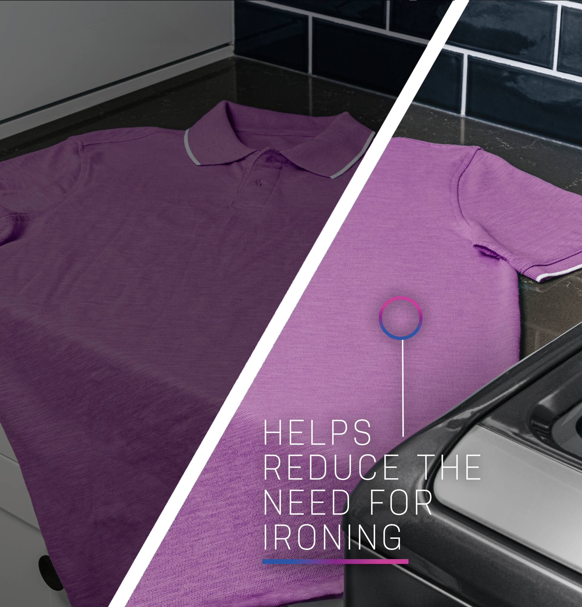 Zoom in on HELPS REDUCE THE NEED FOR IRONING