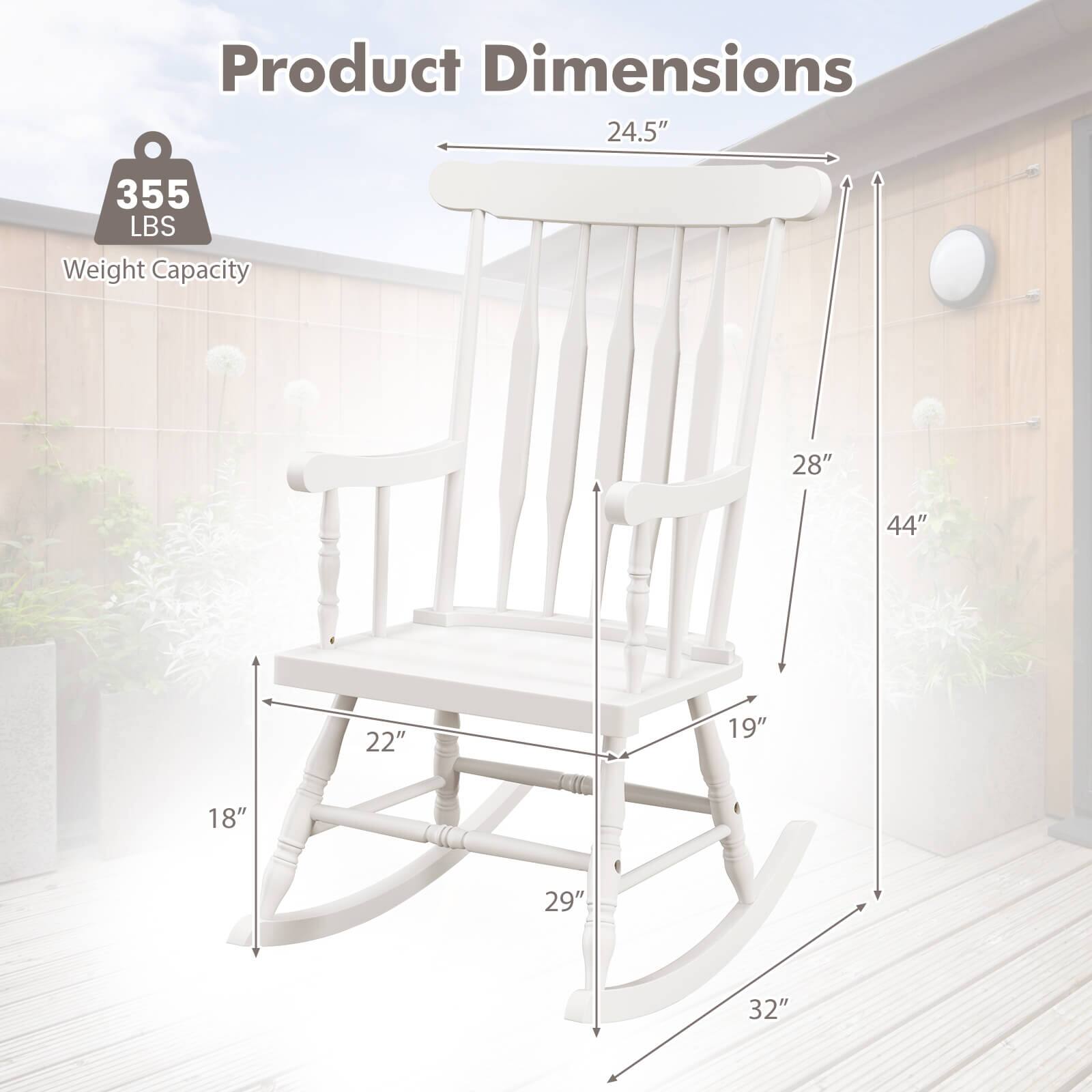 Product Dimensions: 24.5" x 355 LBS Weight Capacity x 28" x 44" x 22" x 19" x 18" x 29" x 32"