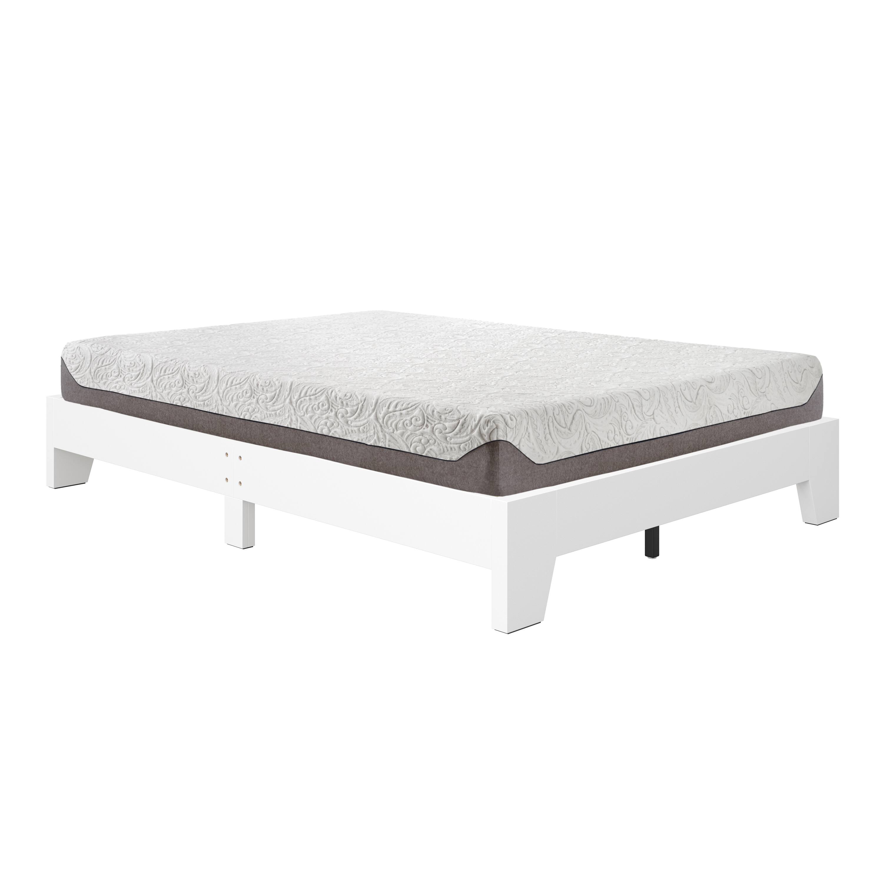 Alt View 2. Boyd Sleep - Lugano Platform Bed Frame - Solid Wooden Slat Support, No Box Spring Needed, Queen - WHITE.