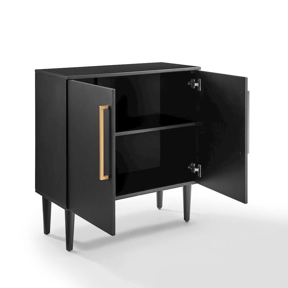 Alt View 2. Crosley Furniture - Everett Storage Cabinet - Matte Black.