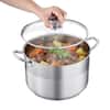Front. VEVOR - Stainless Steel Stock Pot, 12-Quart Stainless Steel Stockpot with Glass Lid, PFOA-Free, PFAS-Free, Compatible with Gas - Silver.