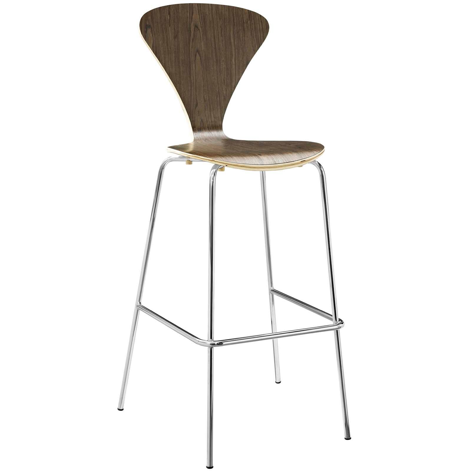 Angle. Modway - Passage Dining Bar Stool by Modway - Walnut.