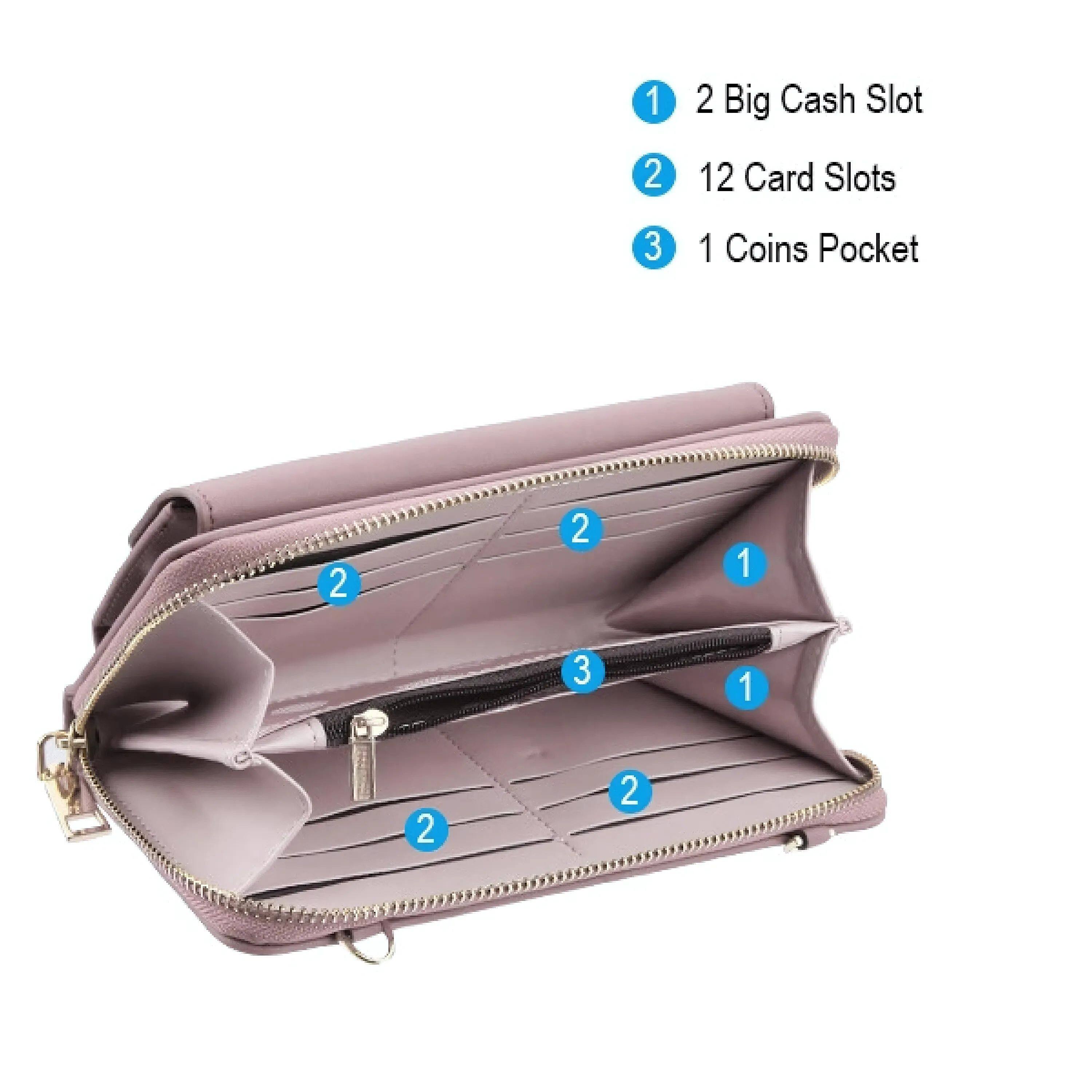 1. 2 Big Cash Slot  
2. 12 Card Slots  
3. 1 Coins Pocket