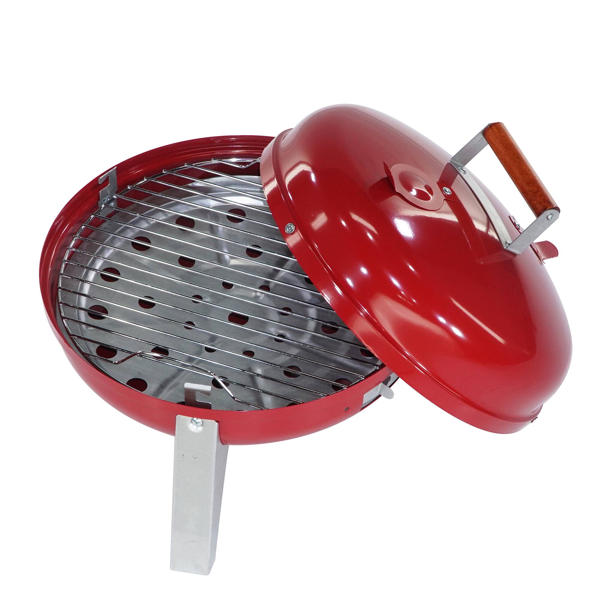 Alt View 10. Americana Grills - Americana Lock N Go Portable Charcoal Grill with Locking Hood and Bowl, Red - Red.