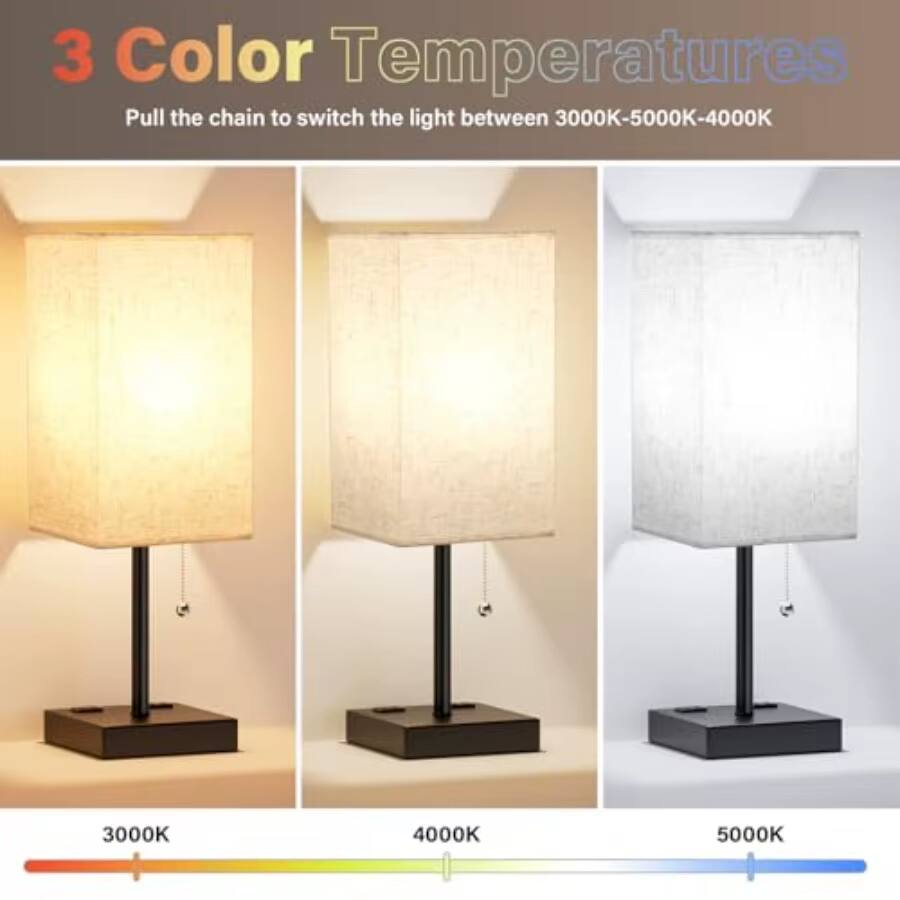 3 Color Temperatures  
Pull the chain to switch the light between 3000K-5000K-4000K  

3000K  
4000K  
5000K