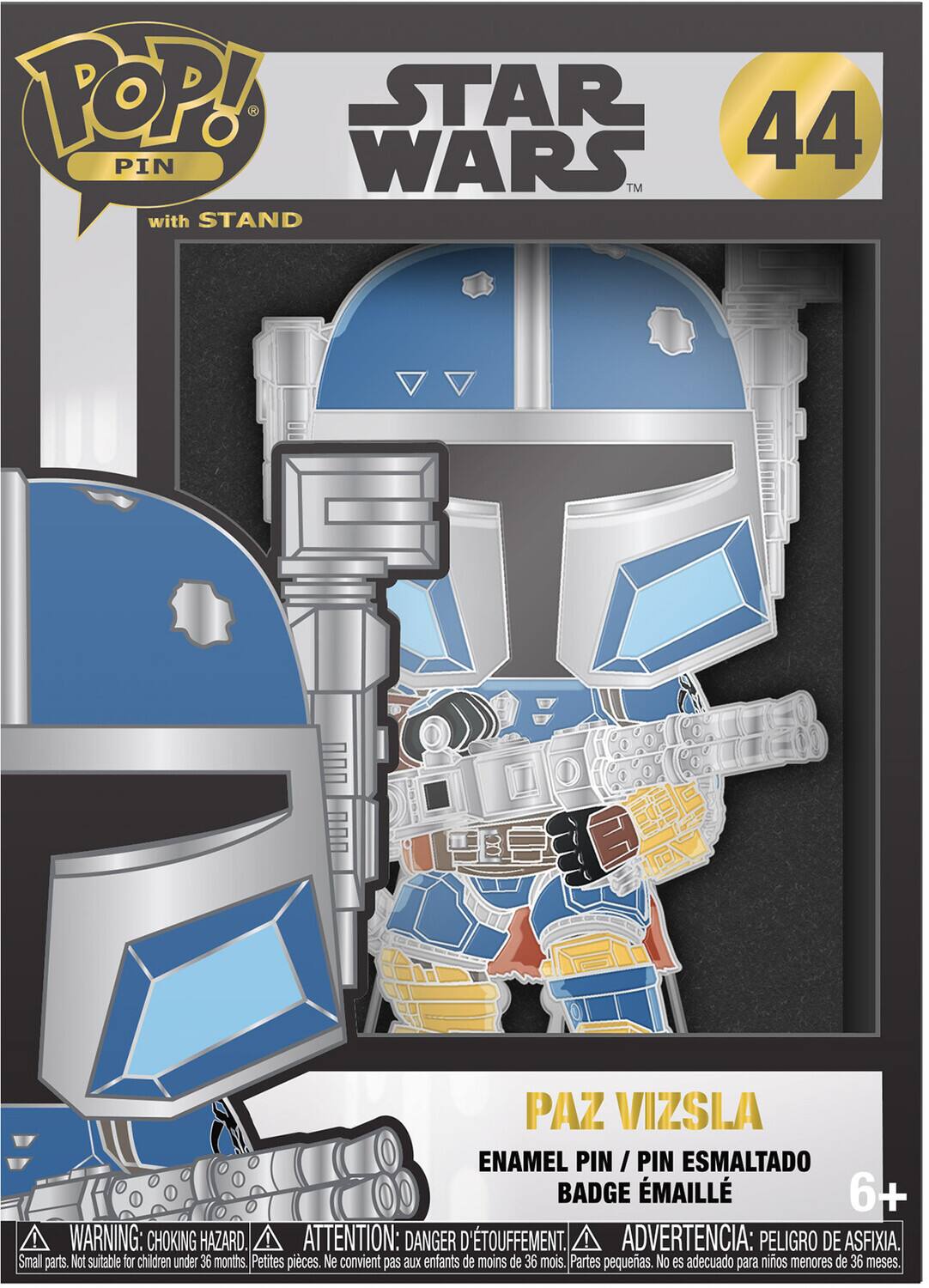 POP! STAR 44 PIN WARS TM with STAND PAZ VIZSLA ENAMEL PIN / PIN ESMALTADO BADGE MAILL 6+ ! WARNING: CHOKING HAZARD. ! ATTENTION: DANGER D'TOUFFEMENT. ! ADVERTENCIA: PELIGRO DE ASFIXIA. Small parts. Not suitable for children under 36 months. Petites pices. Ne convient pas aux enfants de moins de 36 mois. Partes pequeas. No es adecuado para niños menores de 36 meses.