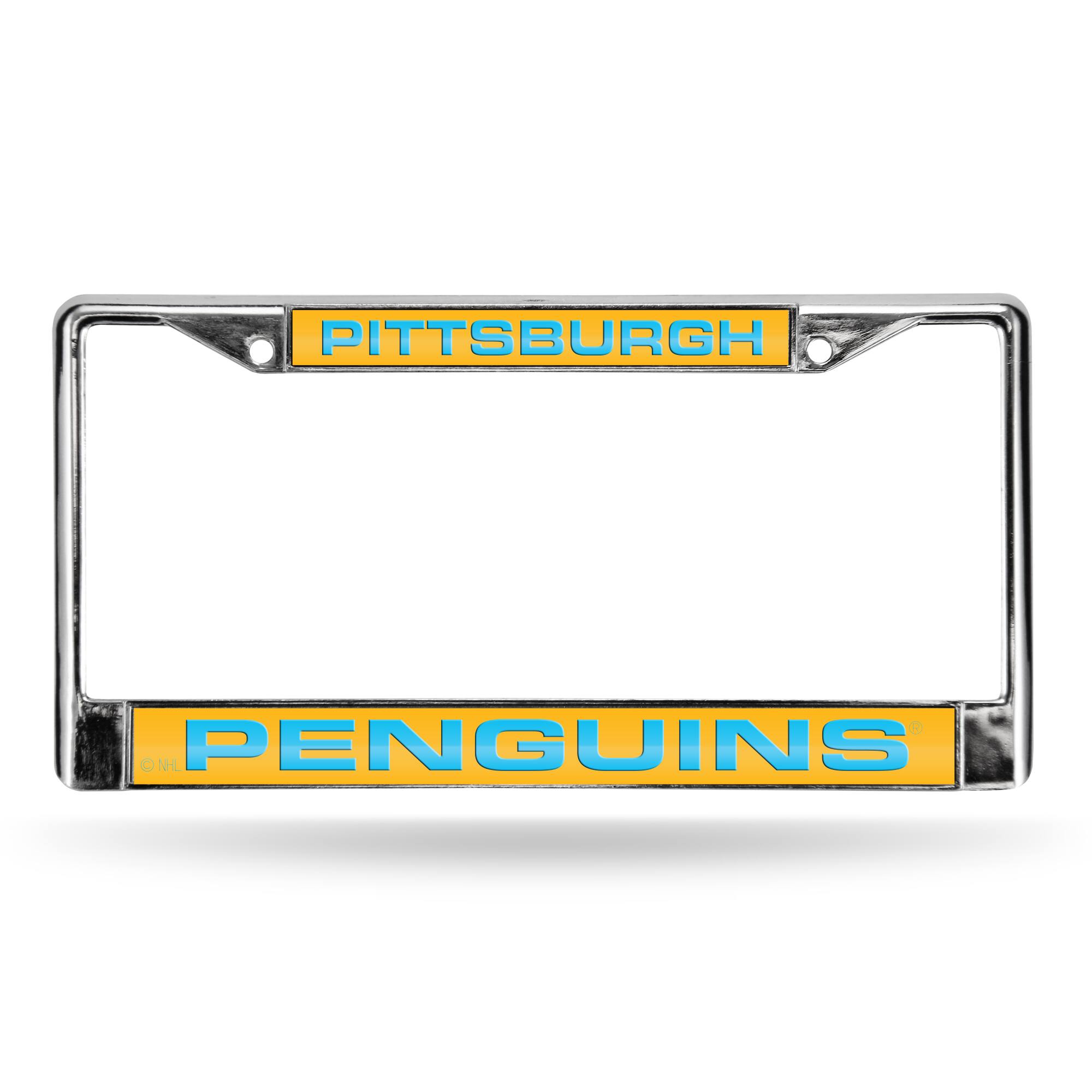 Pittsburgh Penguins Chrome Metal License Plate Frame Holder